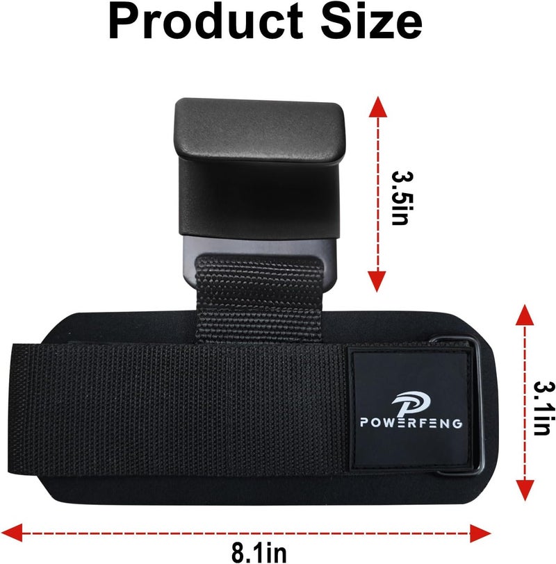 powerfeng Lifting Hooks for Weight Lifting: Weightlifting Hooks Wrist Straps Hand Grip Support for Deadlift Weightlifting Gym Gloves for Men & Women - Image 2